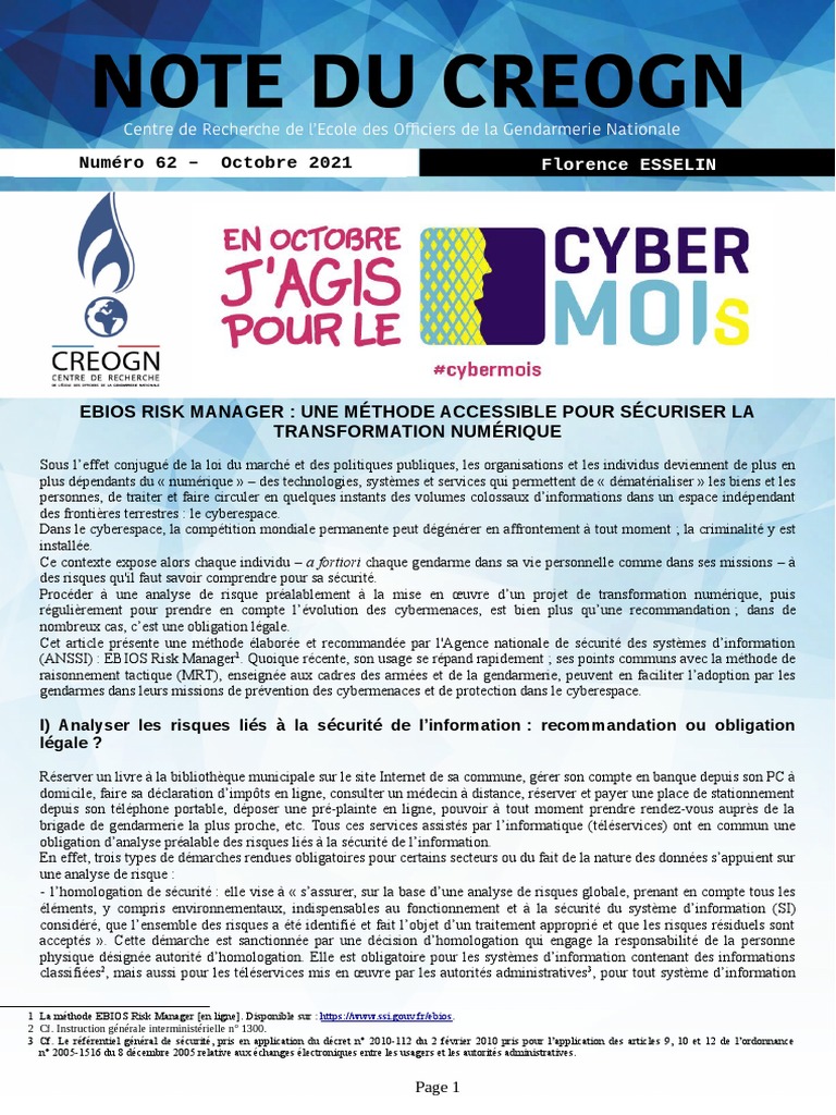 EBIOS Risk Manager pour la sécurité numérique | PDF | Ordinateurs