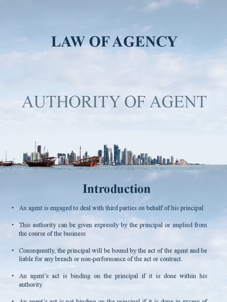 Types of Authority in Agency Law | PDF | Law Of Agency | Legal Liability