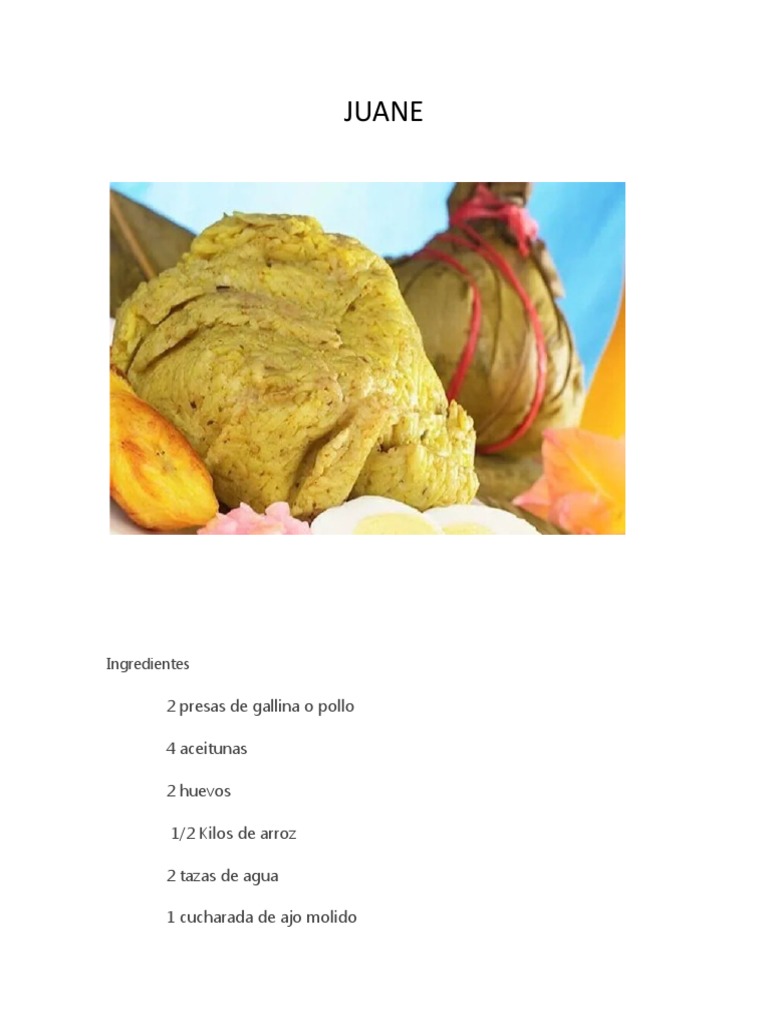 Receta del Juane de Gallina | PDF | Cocina, comidas y vino