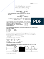 Acid Dissociation Constants Answer Key