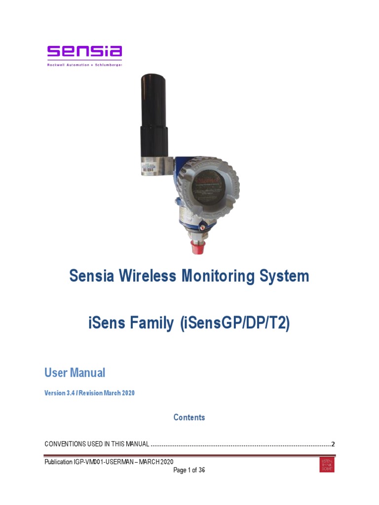 ISensGP User Manual - Rev 3.4 March 2020 PDF | PDF