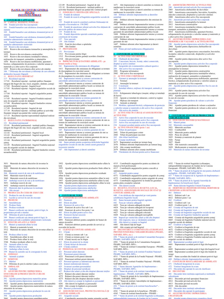 Plan de Conturi A4-1 PDF | PDF