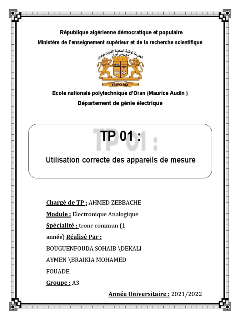 Utilisation Correcte Des Appareils de Mesure | PDF