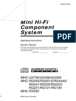 Sony MHC rg551s Manual de Usuario PDF