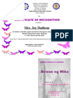 Buwan NG Wika Certificates