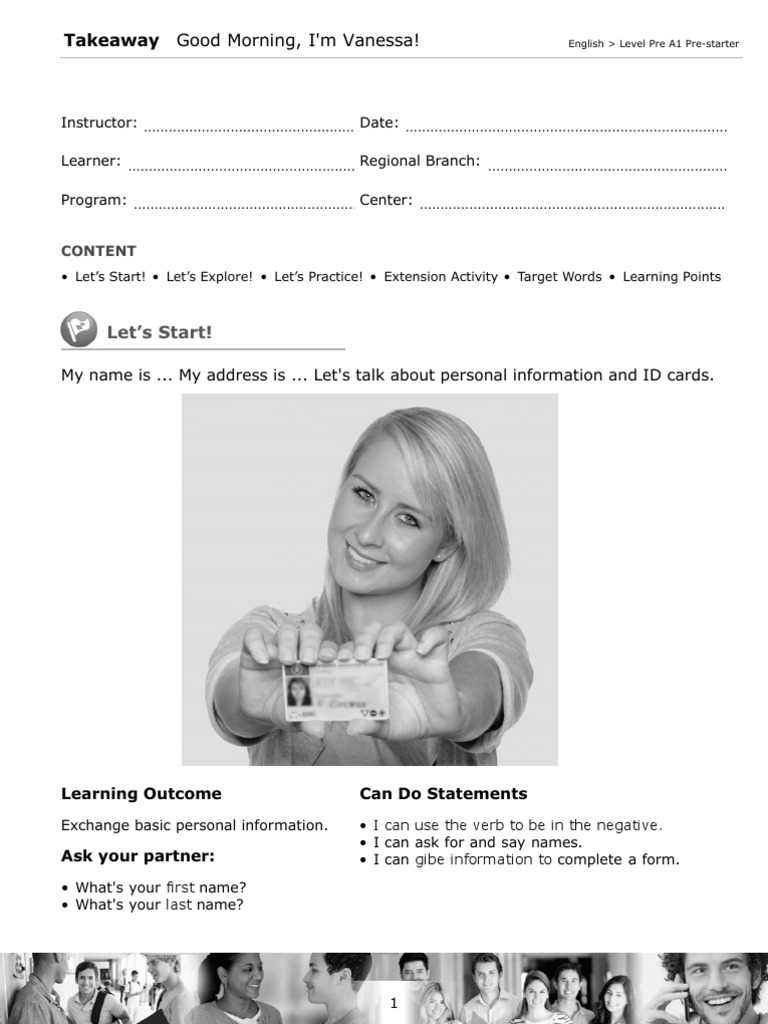 Personal Info Basics for New Students | PDF
