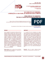 Artigo - Do Conflito Ao Consenso - A Mediacao e o Seu Papel de Democratizar o Direito - Mikaele PDF