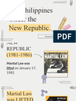 TPO 18 Civics - The Philippines Under The New Republic