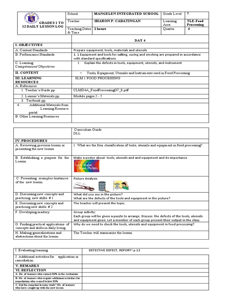 DLL Day 4 Food Processing G7Sharon PDF