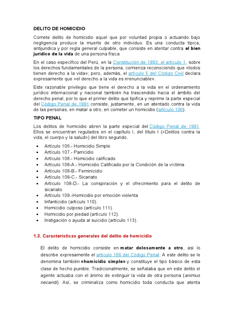 Clase de Penal - Homicidio | PDF | Ciencias sociales