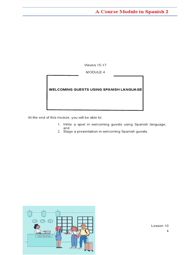Spanish Module: Welcoming Guests | PDF