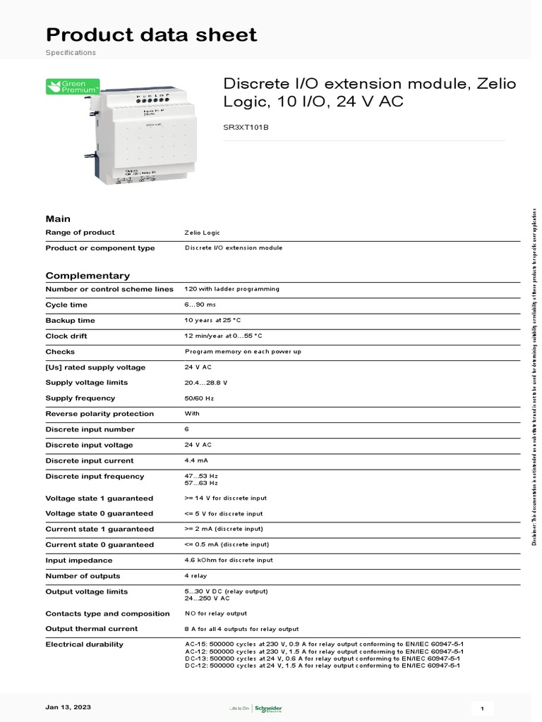 Zelio Logic Sr2 - sr3 - sr3xt101b | PDF | Science & Mathematics