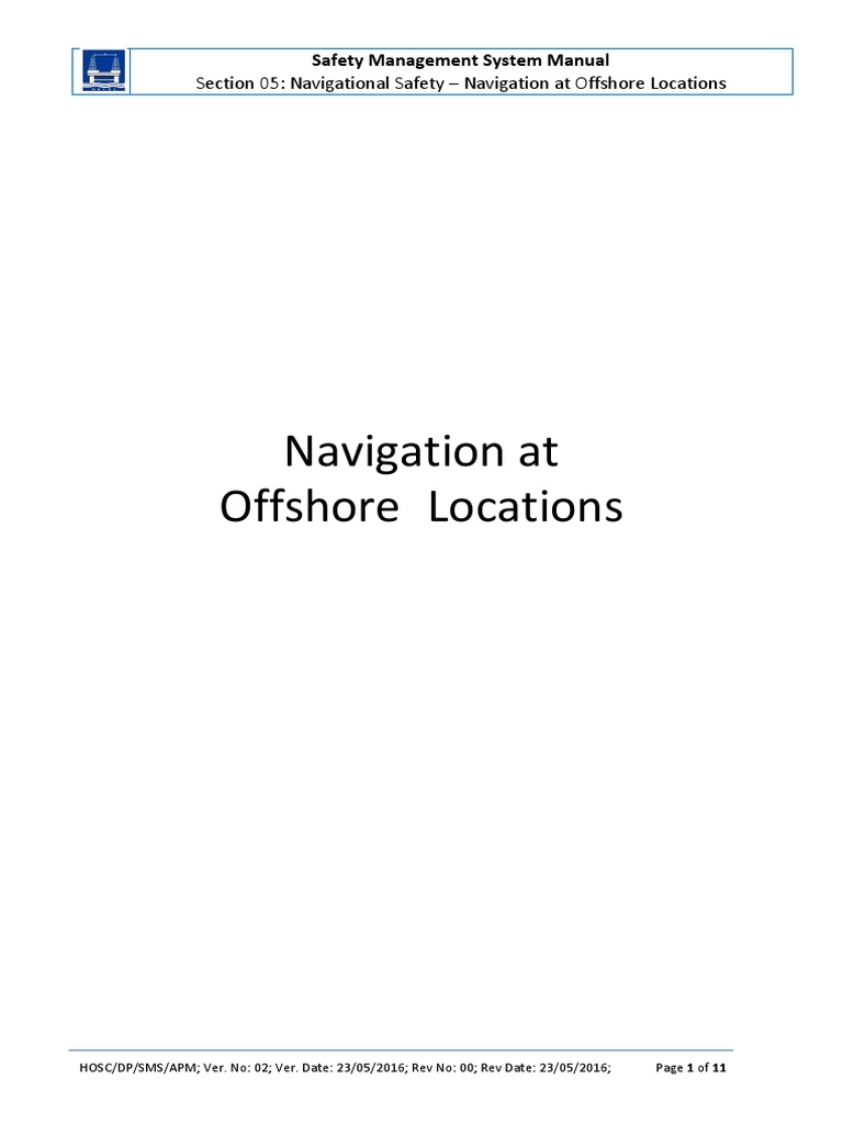 Navigational Safety at Offshore Locations | PDF | Safety | Navigation