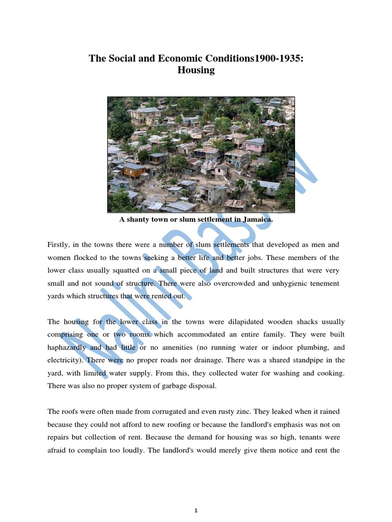 The Social and Economic Conditions 1900-1935 - Housing PDF | PDF | Slum ...