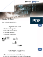 M1D3 - Aula 3 - Transp - Planilha Google - Variancia - Volatilidade-1 PDF