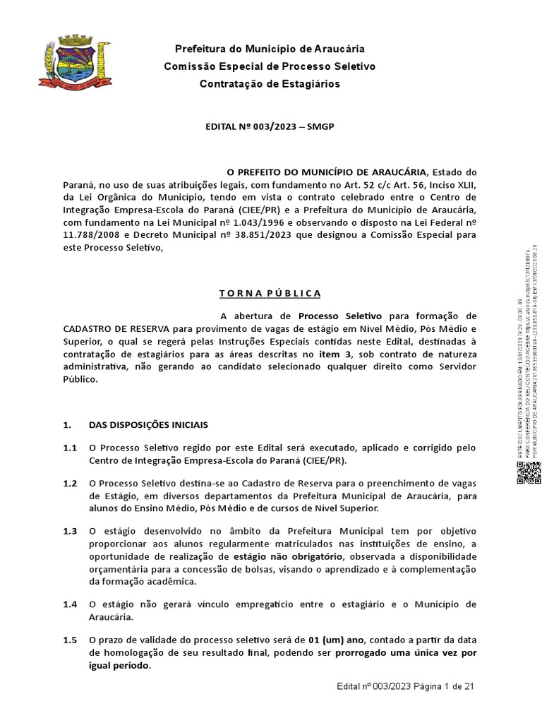 EDITAL DE CONVOCAÇÃO Nº 012/2023 – PROFESSOR SUBSTITUTO – Pró