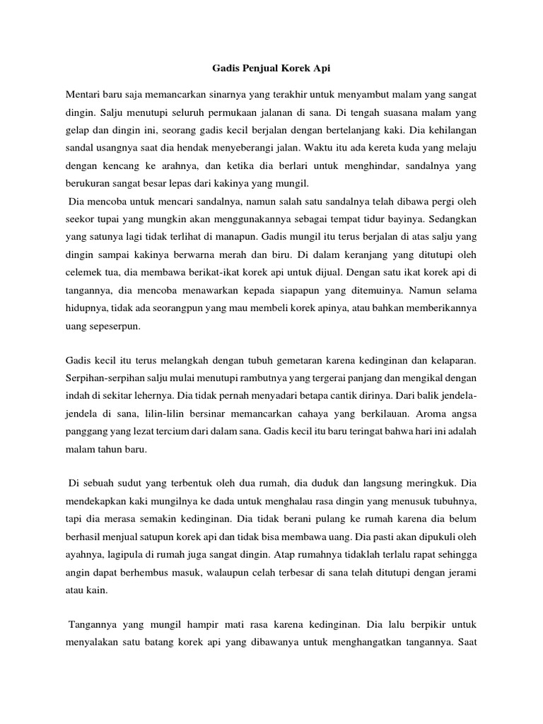 Gadis Penjual Korek Api | PDF