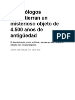 Arqueólogos Desentierran Un Misterioso Objeto de 4500 Años en China