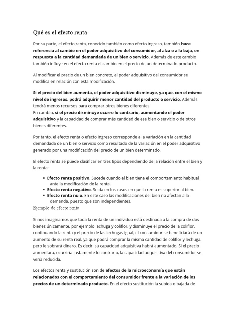 Efecto Renta y Su Clasificación | PDF | Ciencias sociales