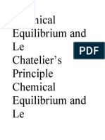 Understanding Chemical Equilibrium and Le Chatelier’s Principle