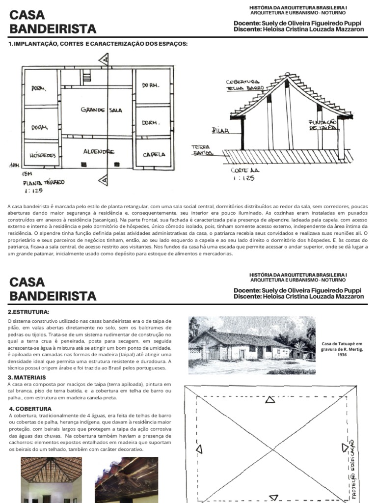 Casa Bandeirista | PDF | Teto | Projeto arquitetônico, image size:768x1024