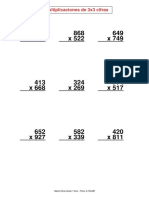 Multiplicaciones de 3x3 Cifras PDF