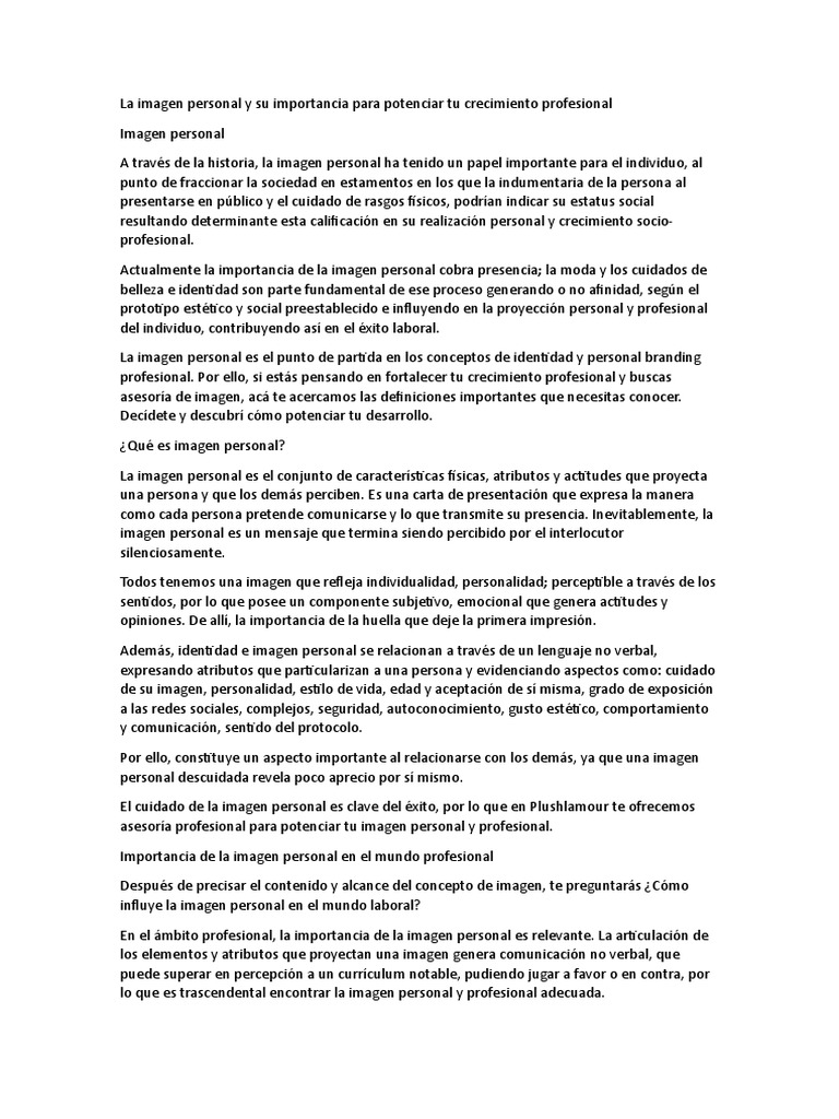 La Imagen Personal y Su Importancia para Potenciar Tu Crecimiento ...
