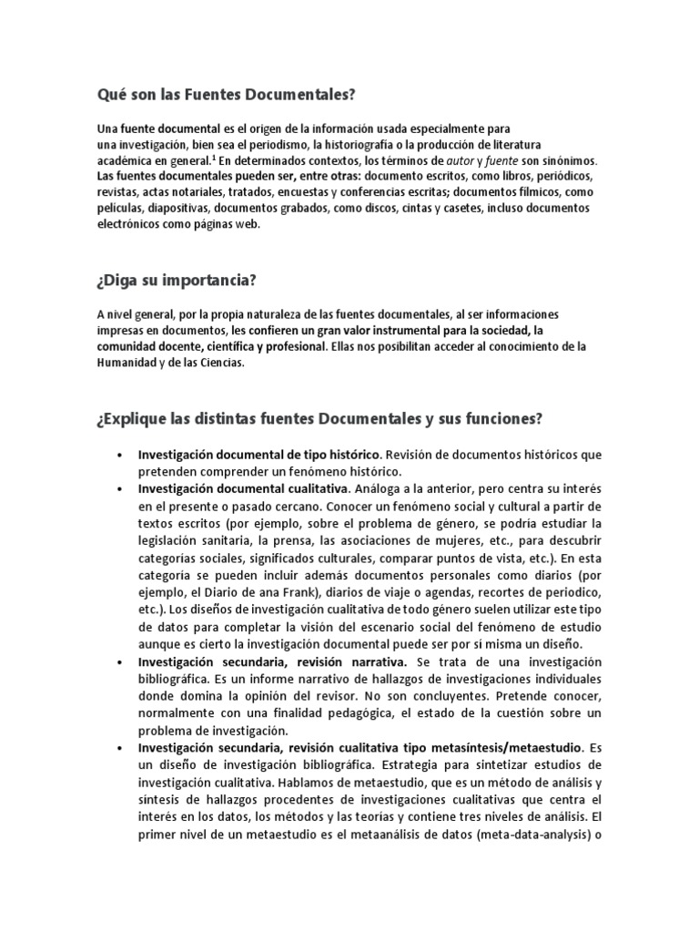 Qué son las Fuentes Documentales.pdf PDF