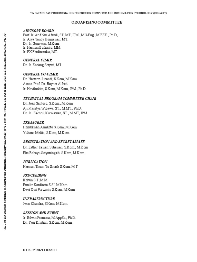 Organizing Committee | PDF