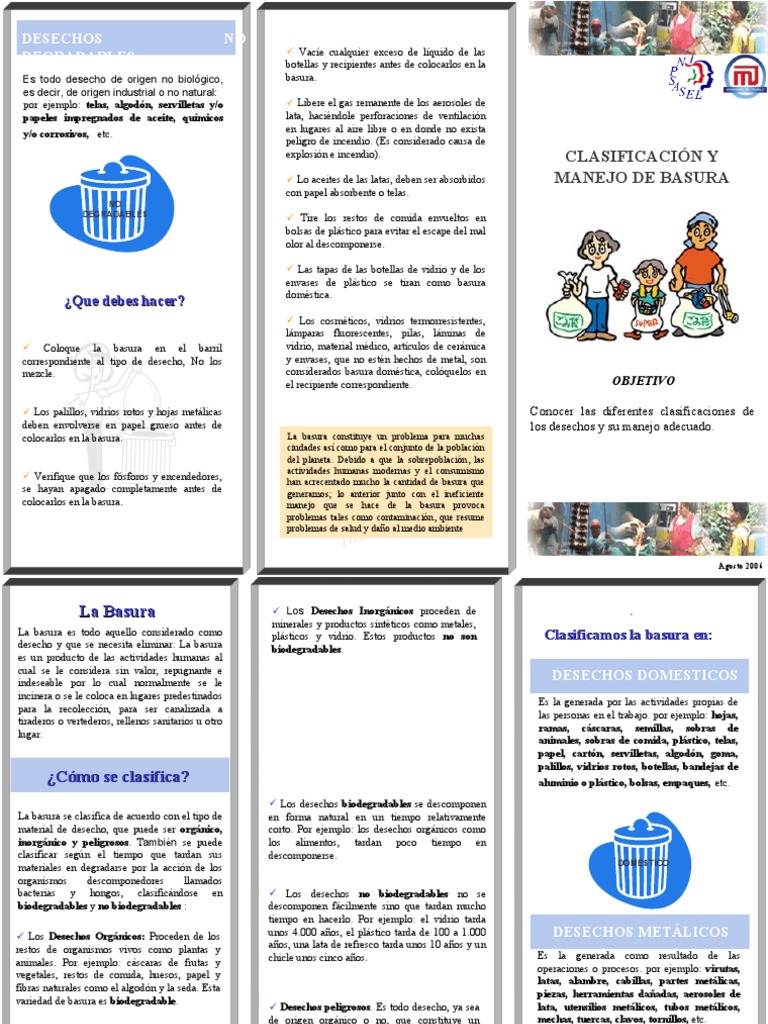 Clasificación y Manejo de Basura Infantil | PDF