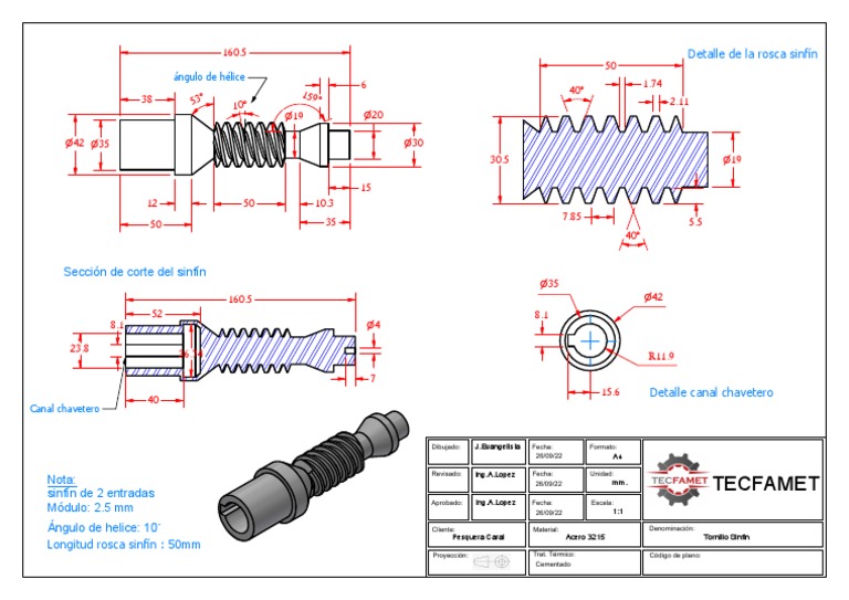 Detalle de Tornillo Sinfín Tecfamet | PDF