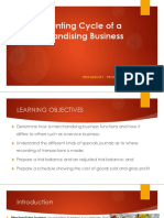 Accounting Cycle of a Merchandising Business