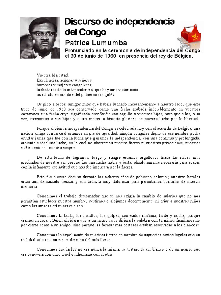 Discurso de Independencia Del Congo PDF