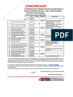 Comunicado Sobre Cronograma para La Entrevista A Postulantes A Tecnicos Deportivos - 1era. Convocatoria-2023 PDF