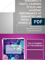 Personalities and Learning Styles of Humanities and Social
