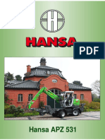 Hansa APZ 531. Enfriador de Aceite Hidráulico en Tren de Rodaje. Sistema Hidráulico de Trabajo Con Detección de Carga, Sistema de Centro Cerrado