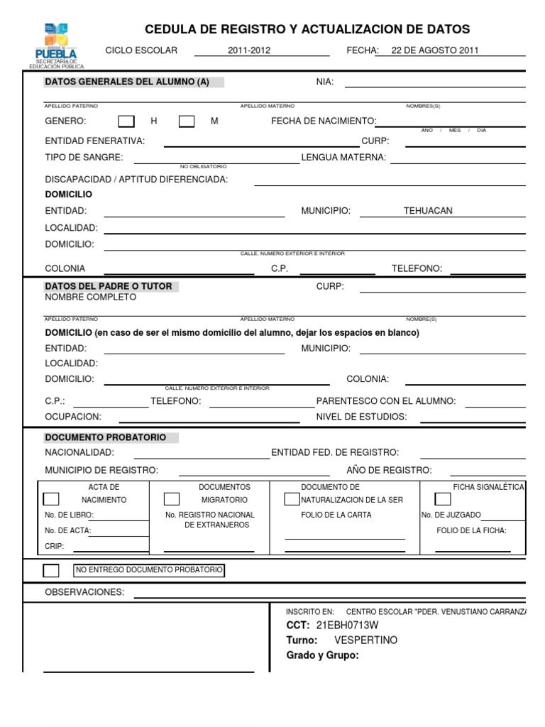 61249819 Cedula y Actualizacion 2011 Sep