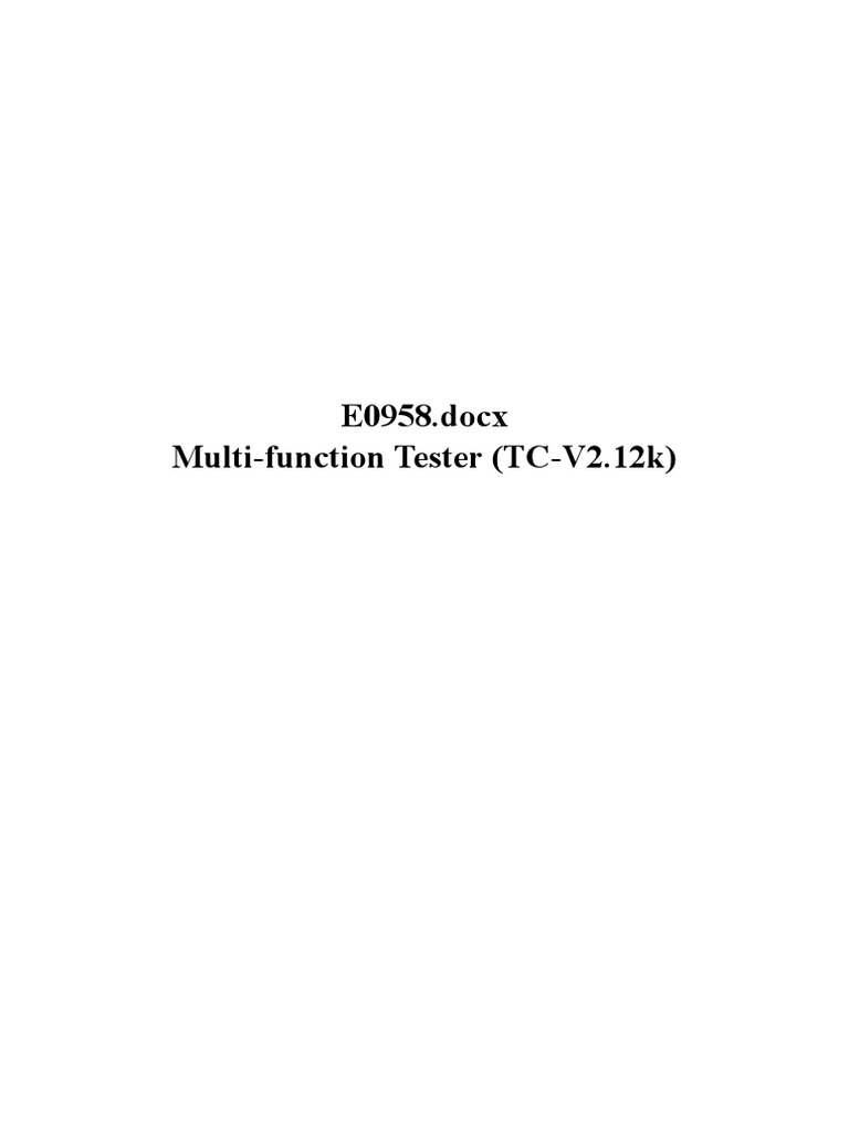 Multi Function Tester tc1 v2.12k PDF Field Effect Transistor