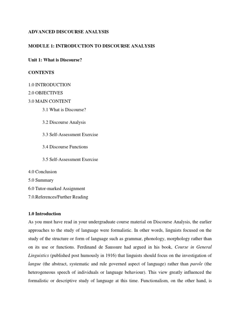 Introduction to Discourse Analysis | PDF
