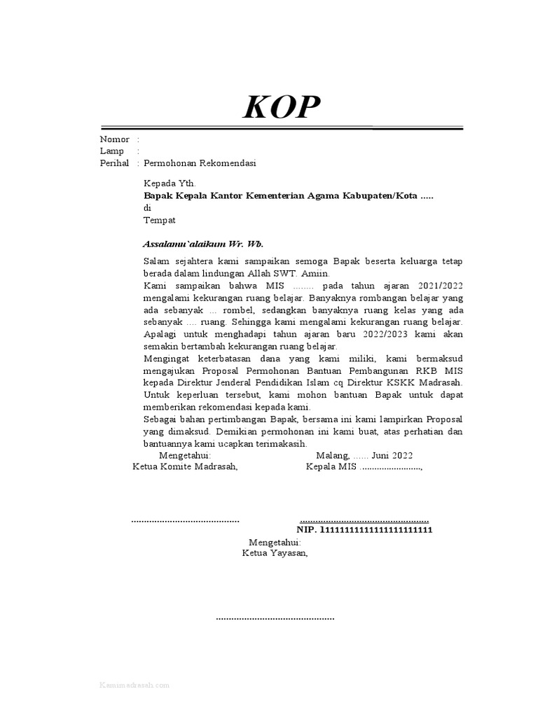 5. Surat Permohonan Rekomendasi | PDF