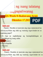 Filipino-Q1-week-8 - Ikalawang Araw