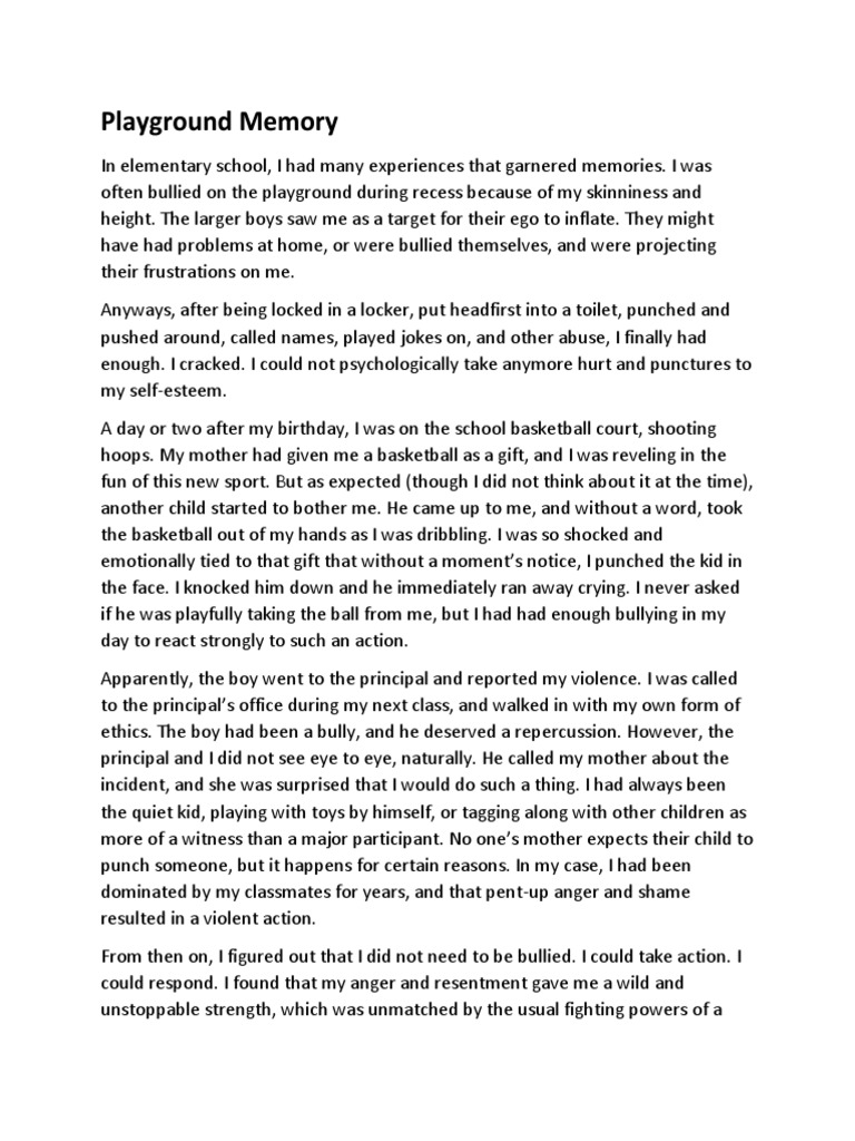 Personal Narrative Essay Example For High School PDF | PDF
