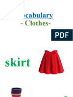 Clothing vocabulary list and exercises