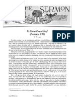Sermon - To Know Everything - 0 PDF