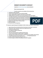 Preliminary Documents Checklist