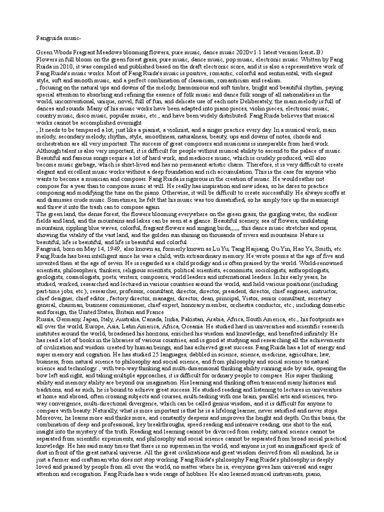 Fang Ruida's Dance Music Mastery | PDF | Language Arts & Discipline | Art
