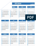 2023 Calendar Landscape PDF