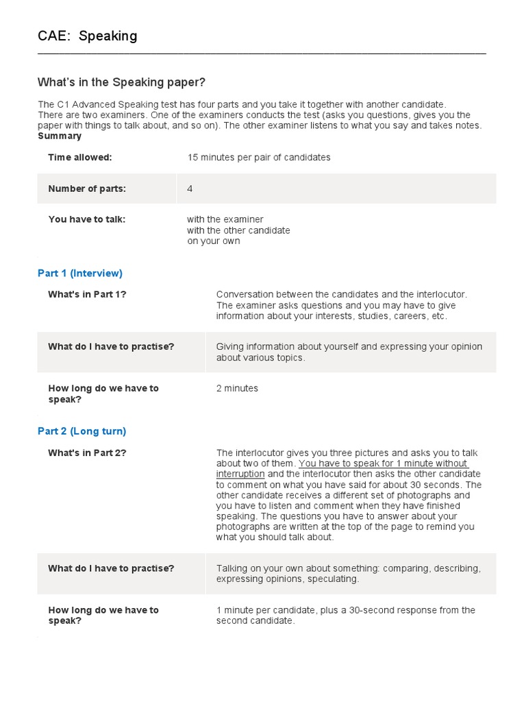 Cae Speaking Content | PDF | Cognition | Human Communication