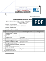 Model Lista Teme Rep. Pe Elevi XII B