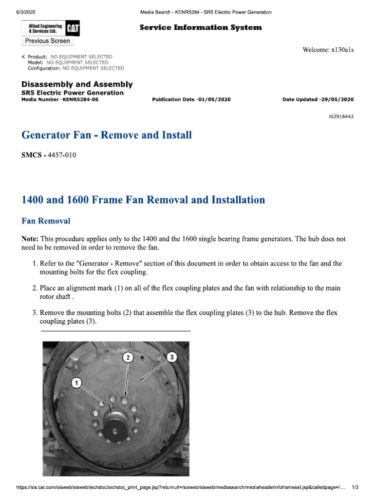 Generator Fan Remove and Install PDF | PDF